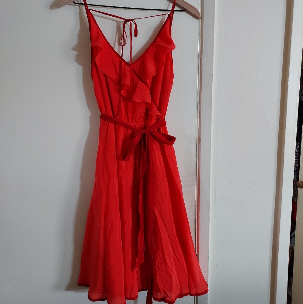 Red silk dress